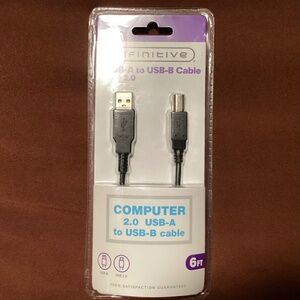 Infinitive USB-A to USB-B Cable USB 2.0 6 ft. NEW